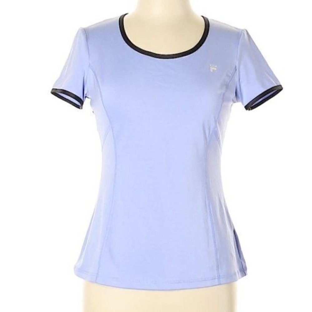 NEW Fila Sport Racerback Cut Out Key Hole Short Sleeve Workout Active Top Shirt